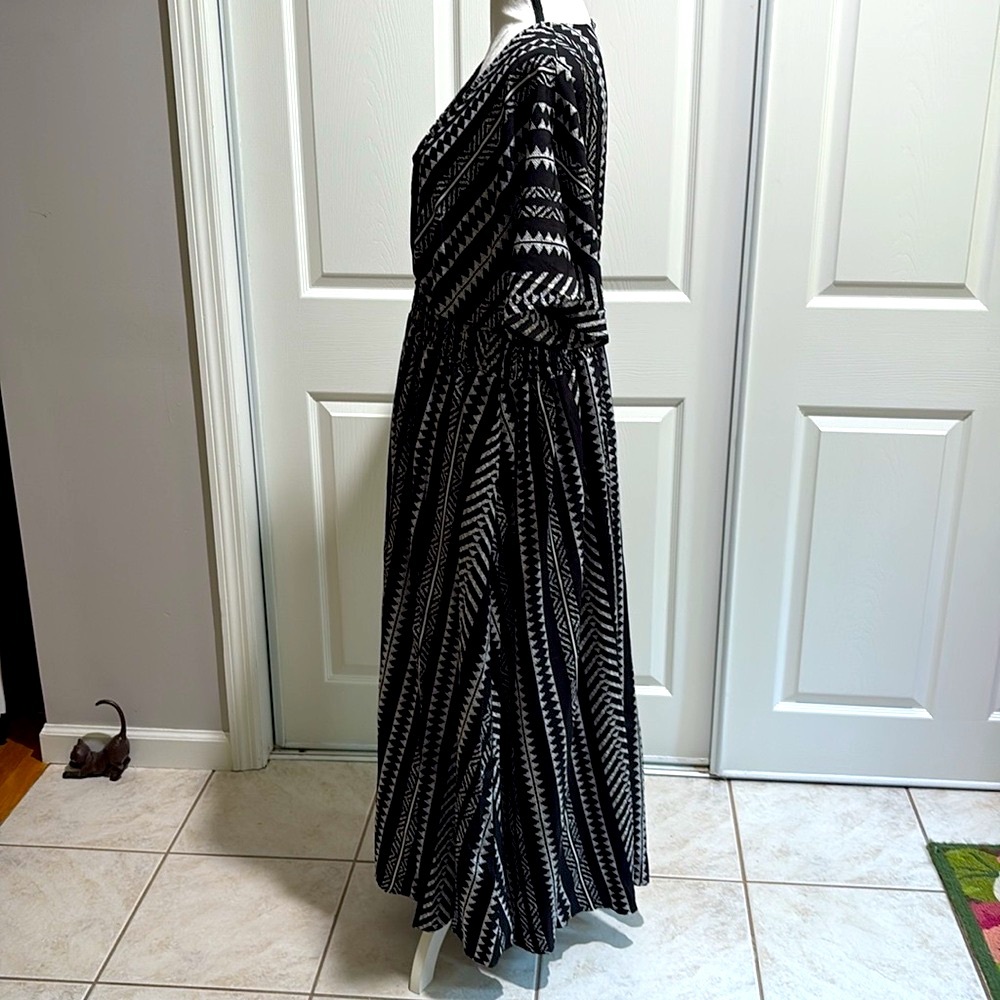 Bloomchic Midi Dress XL Black And White Lightweight Pockets - Picture 3 of 7